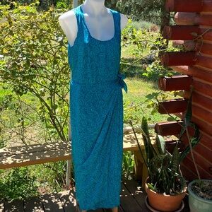 100% silk Spencer Jeremy mock wrap Sleeveless Maxi Dress size 14